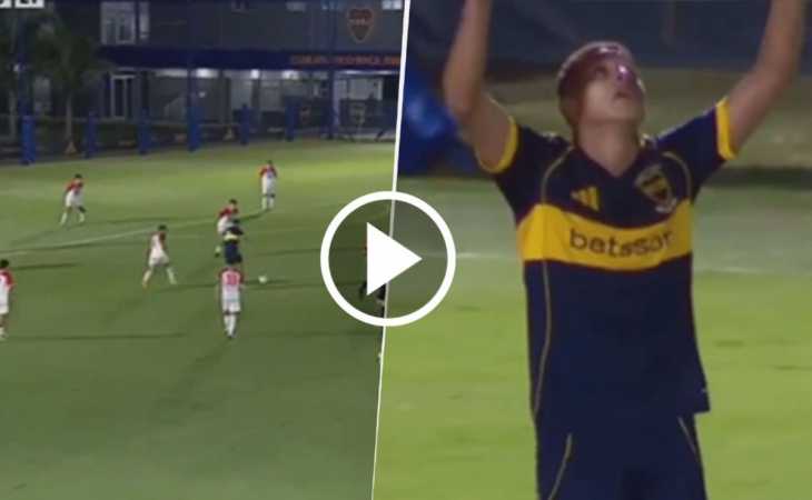 VIDEO | El golazo de Leonel Flores en la Reserva de Boca, con Úbeda en la platea